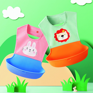 Babero de Silicona Impermeable, Libre de BPA, con Asa para Niños de <span class=keywords><strong>1</strong></span> a 4 Años, Patrón Geométrico, Flujo Variable, Multifuncional para Alimentación - Product Image 2