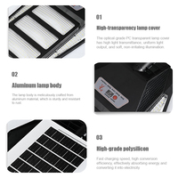 Farola Solar LED de Alta Potencia de 1000W para Carreteras, con Control Remoto, Sensor de Movimiento, ABS+PC, IP65 Impermeable, Tipo Dividido