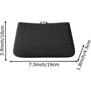 Women Chic Rattan Pattern Evening Bag Fashion Wedding Clutch <b>Purse</b> Detachable Chain Handbag for Daily Festivals - Product Image 2