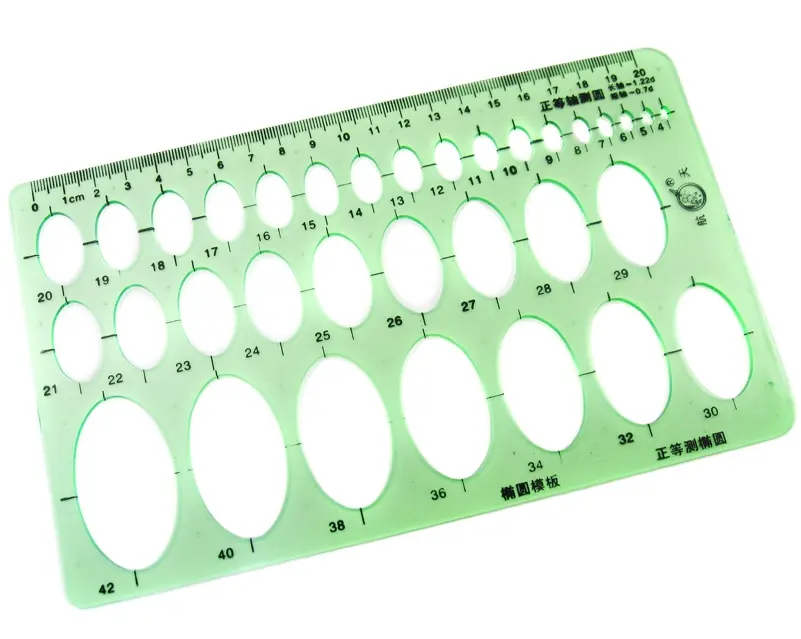 Wholesale plastic acrylic oval drawings templates measuring geometric rulers oval draft pochoir