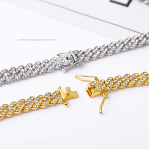 9Mm full rhinestone minimalist <b>Cuban</b> <b>chain</b>, rhombus personalized hip-hop fashion necklace, light luxury jewelry men - Product Image 4