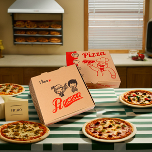 Caixas de Entrega de Pizza em Papelão Corrugado Sustentável com Laminação Fosca e Logotipo Personalizado AT PACK, 10 e 12 Polegadas - Product Image 2