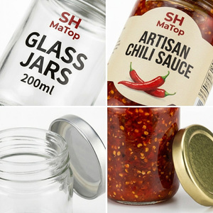 <span class=keywords><strong>Prix</strong></span> d'usine – Pots en verre vides de 200 ml pour sauce chili avec couvercles métalliques – Emballage alimentaire - Product Image 2