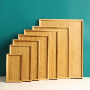 Plateau de service en bambou 22x13cm 29x18cm 33x22cm 37x26cm 41x29cm 44x32cm Bois massif pour hôtel, service de thé et de repas - Product Image 5