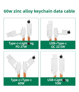 Cáp sạc <span class=keywords><strong>USB</strong></span> đa năng 6 trong 1 PD 60W 100W 240W, Type-C sang <span class=keywords><strong>USB</strong></span>-C, Micro, phụ kiện điện thoại, cáp dữ liệu từ tính, cáp sạc móc khóa - Product Image 5