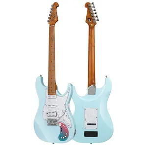 OEM D-160SE nouveauté ST personnalisé Solo guitarra fabricants electrica kit de bricolage couleur bleue guitare électrique avec pédale d'effet