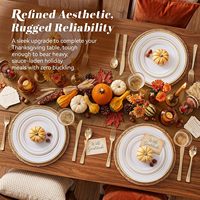 Ensemble de vaisselle en plastique robuste de 200 pièces comprenant 50 assiettes à dîner et à salade, 50 fourchettes, 25 couteaux, 25 cuillères, 25 gobelets, 25 mini-fourchettes