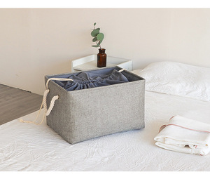 Gris et <span class=keywords><strong>Blanc</strong></span> Paniers À Linge Paniers pour Salle De Bain Placard Buanderie et Bacs De Rangement - Product Image 2