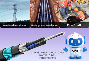 Câble de descente en <span class=keywords><strong>fibre</strong></span> <span class=keywords><strong>optique</strong></span> SIPU à haute résistance à la traction, monomode, faible perte, large bande passante, pour réseau longue distance - Product Image 4