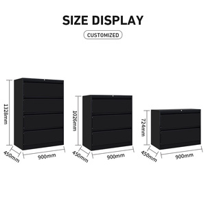 Thư mục chia A4 số lượng lớn trượt Nhà sản xuất hiện đại Lưu trữ khóa đồ nội thất văn phòng thép kim loại <span class=keywords><strong>2</strong></span> ngăn kéo bên tủ tập tin - Product Image 3