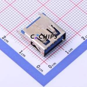 KH-3.0AF180ZJ-13.7 USB Connector Through hole Component (THT) Connector Type-A USB 3.0 Female Through Hole - Product Image 1