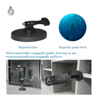 Support magnétique pour caméras d'action Support universel pour caméra et téléphone Support magnétique en silicone en alliage d'aluminium avec revêtement en caoutchouc Go Pro Mount