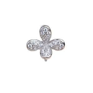Pendentif fleur en argent S925, herbe porte-bonheur, aiguille droite, 11-12 mm, accessoire de bricolage pour bijoux en perles - JG5928, produit semi-fini - Product Image 5