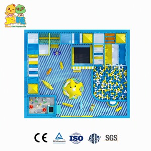 Equipo de juegos interior para niños, Castillo de juegos temático Azul y Amarillo, con Juego de balancín de ballena, Juego de rueda estelar, Piscina de bolas, Solución llave en mano - Product Image 2