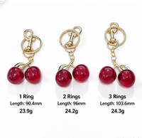 Porte-clés pour femme Cherry, accessoire de voiture exquis, cadeau élégant pour couple, vente en gros d'usine, alliage de zinc électroplaqué, marque DANSHUN