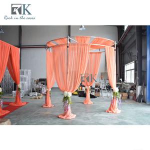 RK Elegant Aluminum Pipe Drape Wedding Decora with Chiffon Drape & Floral Accents Detachable - Product Image 2