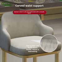 Tabouret de bar moderne en acier inoxydable avec dossier, non rotatif et non pliable, pour bijouteries, opticiens, banquette de caisse