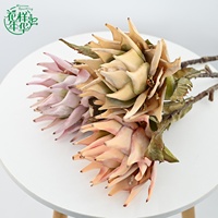 Groothandel Hoge Kwaliteit Kunstmatige King Protea Zijden Bloemen Binnen voor Tuin Landschap Bruiloft Oosterse Tafeldecoratie