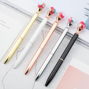 Custom New Design Promotional Metal Ballpoint <b>Pen</b> Dry Flower Pattern Custom Logo Black Ink 1.0mm Tip Custom Printing Novelty - Product Image 2
