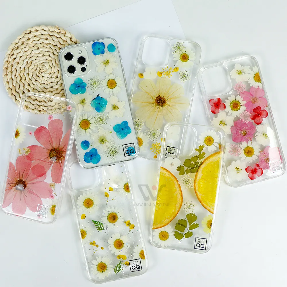 2022 Waterproof Cover Luxury Dried Flower Phone Case For iPhone 12 13 Pro Max Luxury Silicone Phone Case 2022