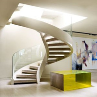CBMMart escalier intérieur moderne en verre trempé forme ronde escalier circulaire design escalier en colimaçon escalier en verre incurvé