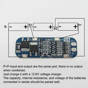 Cargador BMS 3S 12V 18650 10A, Placa de Protección de Batería de Litio, Placa de Circuito 10.8V 11.1V 12.6V, Batería Azul Eléctrico - Product Image 5