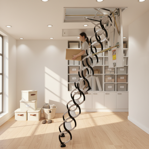 <span class=keywords><strong>Escalier</strong></span> de grenier intérieur en alliage d'aluminium au design moderne, <span class=keywords><strong>escalier</strong></span> escamotable dissimulé, pliable et rétractable - Product Image 3