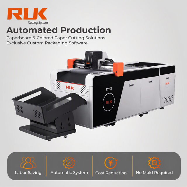 RUK MKC-0806 CNC Oscillating Knife Motor Paper Cutting Machine Vacuum Suction High Precision Automatic Flatbed Cut Modified Car