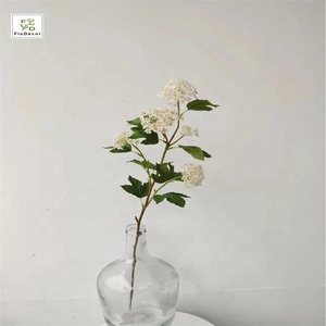 Vente en gros Voile de mariée artificiel à 5 têtes Fleurs Spirea Boule de neige Petit hortensia blanc pour mariage Fleurs décoratives - Product Image 5