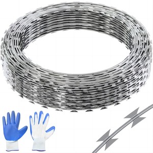 Fil de fer galvanisé, fil <span class=keywords><strong>barbelé</strong></span>, bobine de fil <span class=keywords><strong>barbelé</strong></span>, barrière de sécurité périmétrique anti-piraterie en stock - Product Image 1