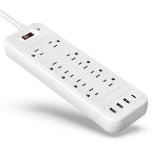 Top Seller Surge Protector Power Strip 4 USB Multi Charger 6 Feet Cord Electric Extension Sockets