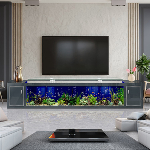 Mueble para <span class=keywords><strong>TV</strong></span> Ultra Blanco con Pecera Abierta para Peces Dorados, Sala de Estar, Nuevo Modelo 2025, Pecera Grande Ecológica sin Agua, Dragón Dorado - Product Image 5