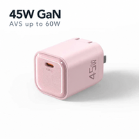 Chargeur rapide universel 45W GaN USB-C PD 3.1 avec étui transparent AVS, adaptateur mural rapide, prise de voyage ignifuge en PC pour ordinateur portable CE ETL