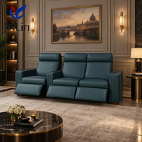 Canapé inclinable électrique moderne 3 places en cuir, sectionnel, avec appuie-tête réglable, structure métallique, USB et Type C