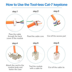 Coupleur en ligne STP blindé, connecteur réseau modulaire 180 degrés FTP RJ45 Cat8 en alliage de zinc, Keystone Jack sans outil - Product Image 2
