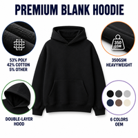 Gudang JKM USA Tersedia  Grosir Hoodie Fleece 350gsm Oversized 6 Warna Drop Shoulder Pengiriman Cepat Hoodie Vintage untuk Unisex