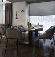 Ensemble de table à manger moderne de luxe royal, 3 mètres, 10 personnes, table rectangulaire longue en marbre naturel Calacatta, carrelage en céramique, meubles pour la maison
