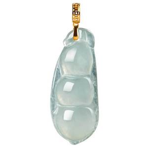 Colgante de Jadeíta Natural con Forma de Frijol, Oro de 18K, Estilo Chino, Joyería para Mujer, Regalo con Certificado de Tasación D060 - Product Image 5