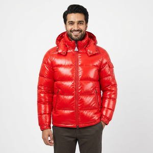 Chaqueta acolchada negra de alta calidad, chaqueta acolchada de invierno para hombre, para adultos, con logotipo personalizado, servicio OEM - Product Image 1