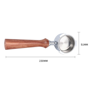 Corong dosis kopi 51mm, cincin dosis kopi Espresso pegangan kayu Aksesori mesin kopi - Product Image 4
