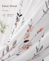 Ensemble de 2 rideaux modernes à œillets pour salon, chambre à coucher, chambre d'enfant, 240 x 132 cm (H x L) - Rouge corail translucide (41%-85%)