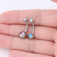 Fotoam — anneau de nombril en titane Zircon cubique, Piercing du ventre, G23