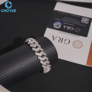 Cadena Cubana de Plata de Ley 925 con Moissanita, Bajo MOQ, Joyería de Plata, 4 Filas, Servicio Personalizado, Venta al por Mayor, Cadena Cubana Vintage - Product Image 4