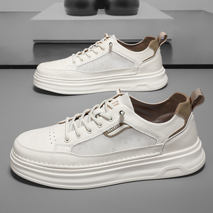 Nouveau fantaisie à lacets <span class=keywords><strong>robe</strong></span> en cuir chaussures de <span class=keywords><strong>Tennis</strong></span> pour hommes véritable vache blanc mode Sneaker pour homme 2025 personnaliser usine chaussures - Product Image 5