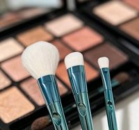 Ensemble de pinceaux de maquillage professionnels personnalisés à marque privée, pour le visage et le correcteur, poils synthétiques, kit de voyage 3 pièces