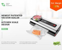 Machine de mise sous vide haut de gamme, fabrication ODM directe d'usine, brevetée, avec balance de cuisine 2 kg, écran LCD et coupe-sacs intégré, marque privée