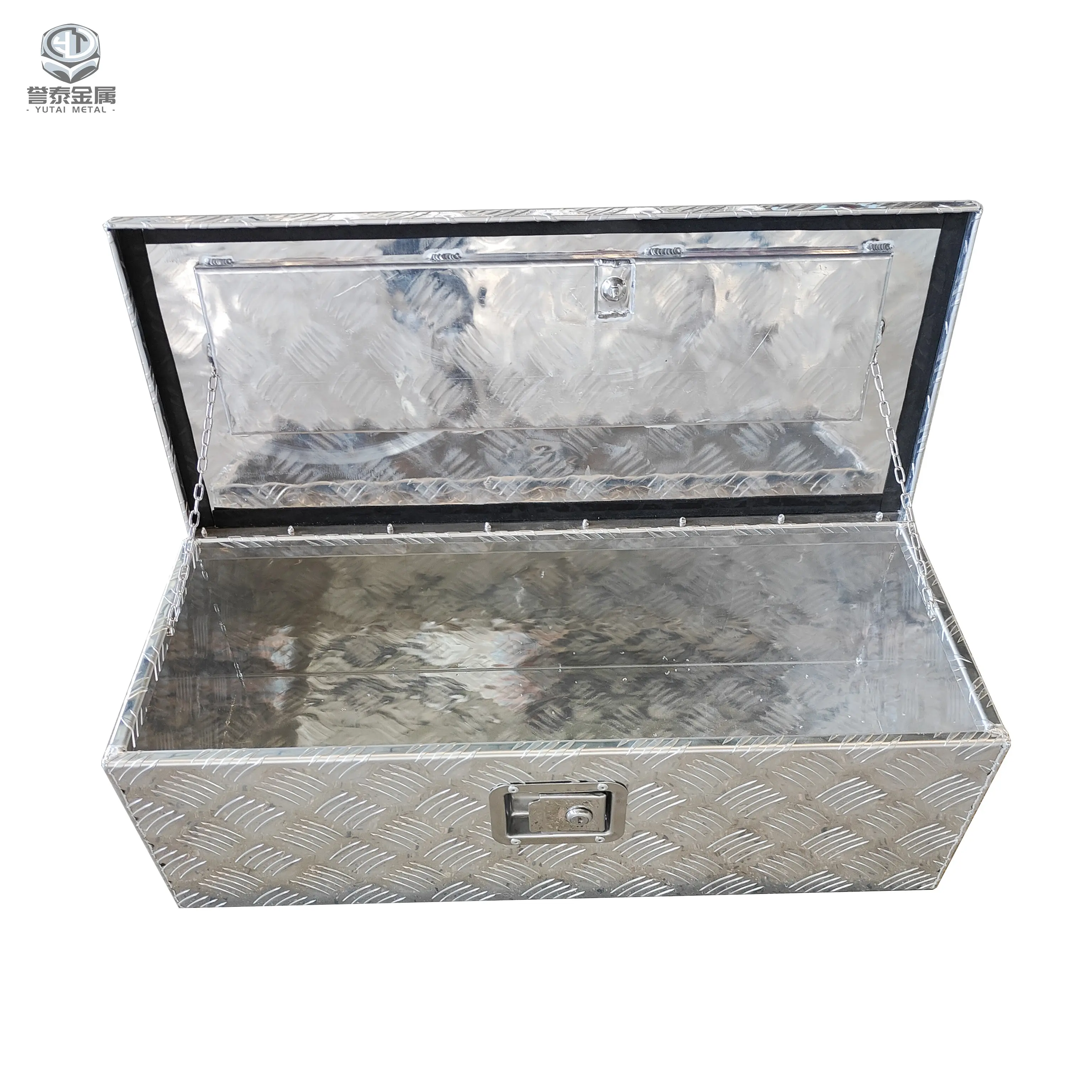 Silver Aluminum Heavy Duty Pick Up Truck Bed Tool Box Trailer Storage Tool Box With Lock And Keys