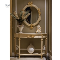 Table d'entrée en bois sculpté de luxe, style européen, 4 pièces