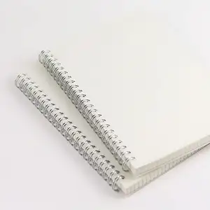 SEDEX Audit Factory Custom Promotion Cheap Transparent PP PVC Plastic Cover Shell Spiral Blank Notebook With Metal Wire Binding