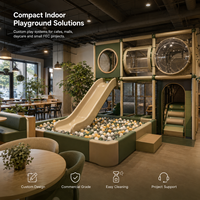 Equipo de Juegos Interior Comercial, Área de Juegos Compacta con Piscina de Pelotas, Tobogán y Túnel, Personalizable, Pequeño, para Cafeterías, con Certificación CE, ASTM y EN1176